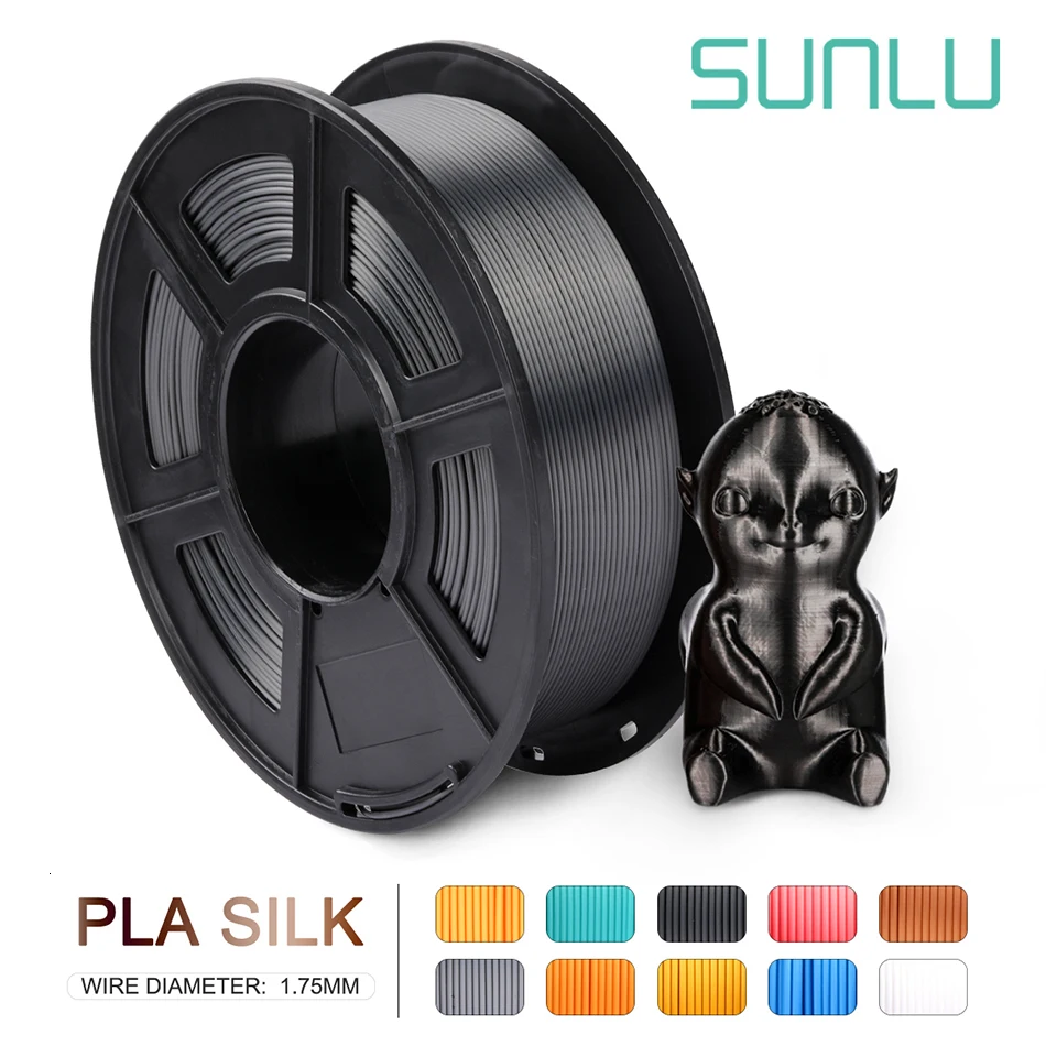 Шелковая нить для 3D принтера SUNLU 1 75 мм пласт PLA материал 3d печати плавная намотка