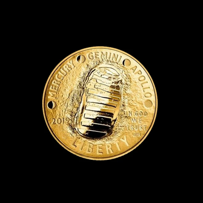 Золотые коллекционные монеты на юбилей Аполлона 11 50-летие вызов монета медаль
