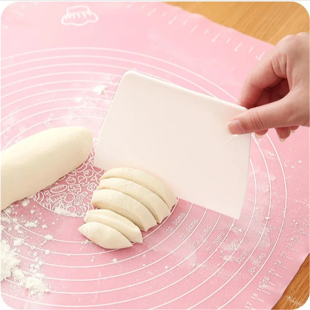 

Pastry Cutter Plastic Cake Spatulas Dough Scraper Trapezoid Bread Pizza Fondant Tools Butter Knife Multiduty White Safe Bakeware