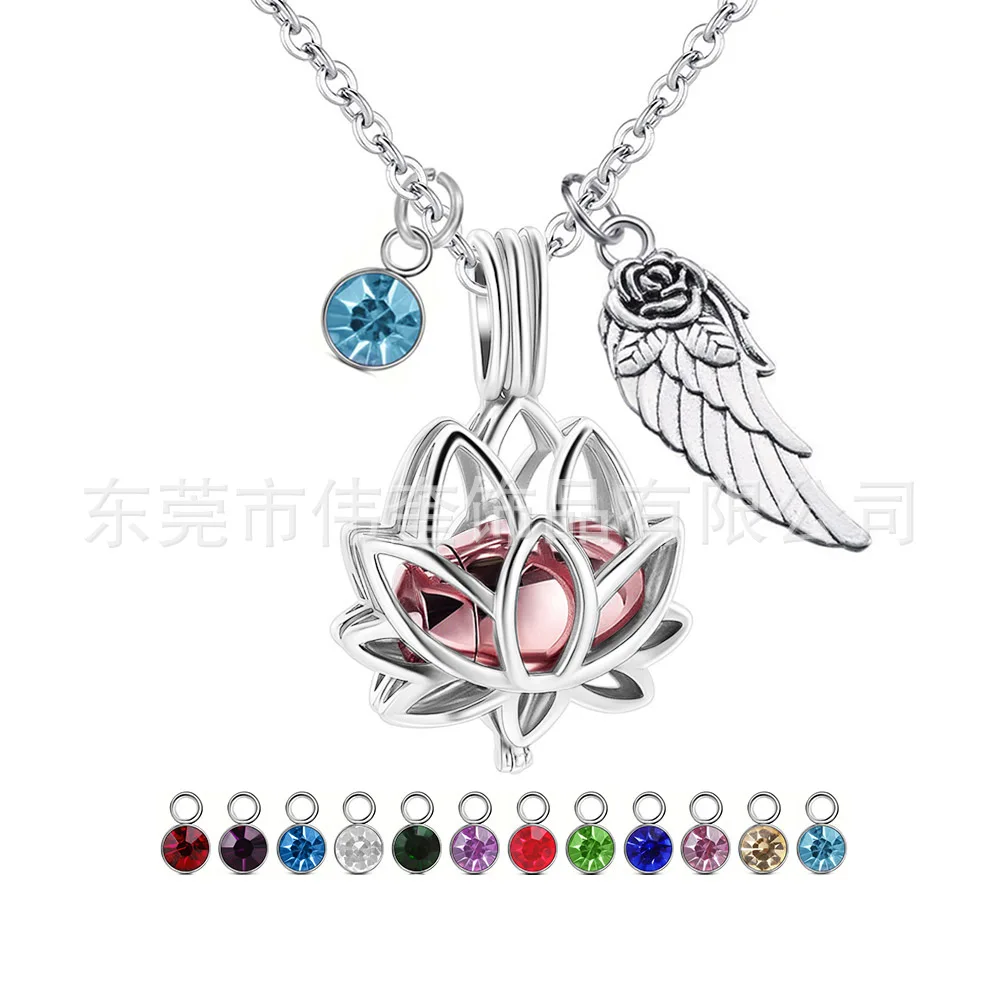

Stainless Steel Small Jar Cremation Jewelry Lotus Hold Ash Urn Pendant Necklaces Gold Charm Locket Necklace with 20inch Chain