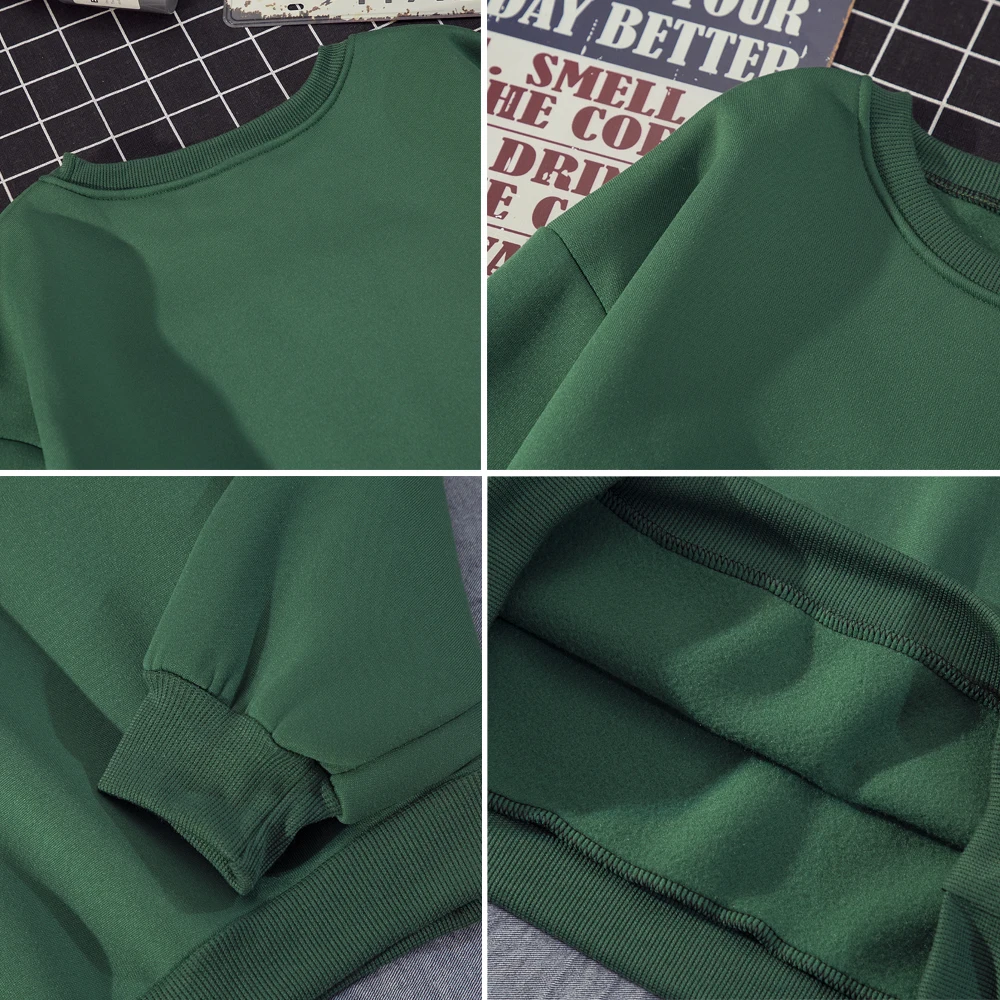 Crewneck Gray Hoodies Vintage Plain Sweatshirt Pullover Top Women Casual Loose O Neck Sweetshirts Loose Fit Winter Velvet Coat