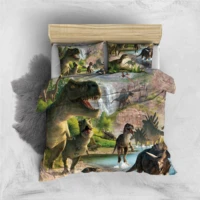 3d hd printing bedding set custom children duvet cover set queenking cartoon dinosaurs bedclothes 23pcs