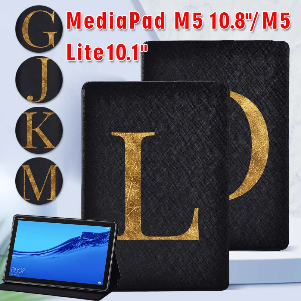 

Для Huawei MediaPad M5 Lite 10,1 дюйма/MediaPad M5 10,8 дюйма откидной Чехол-подставка из искусственной кожи с буквами для планшета + ручка