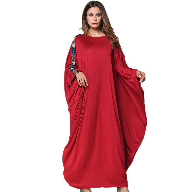 Женское платье кафель abaya красное модное повседневное Без размера|loose abaya|abaya