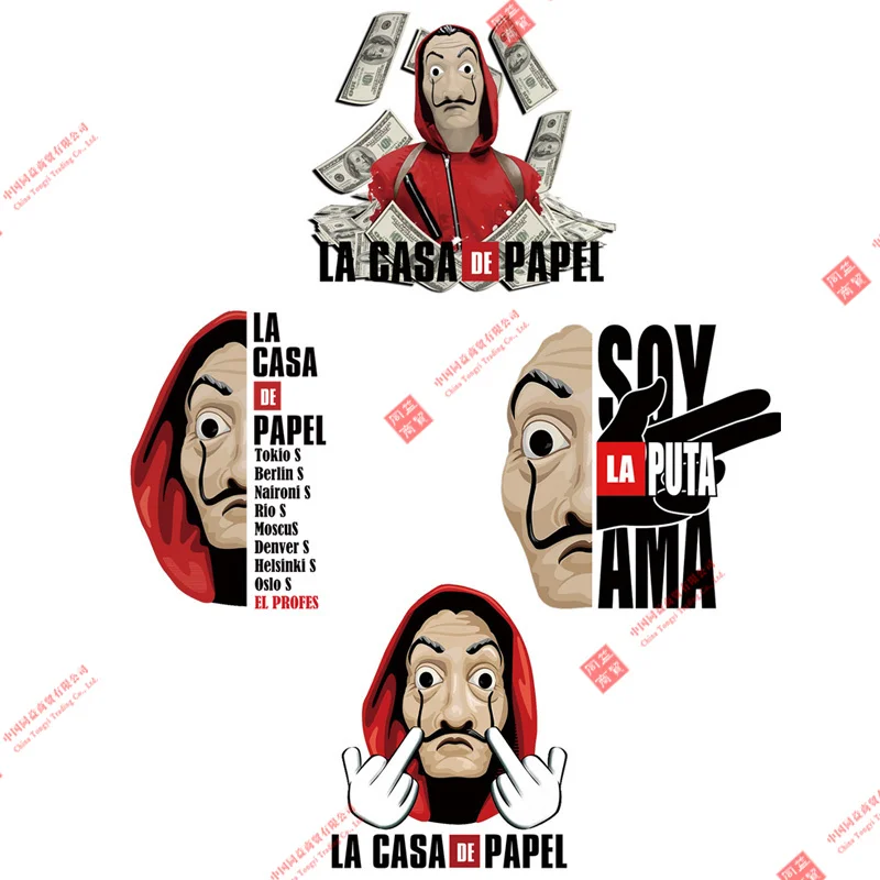 

Cartoon Anime Sticker Hot LA CASA DE PAPEL Cool Helmet Sticker High Quality Waterproof Sticker for Car Racing Car Laptop Helmet