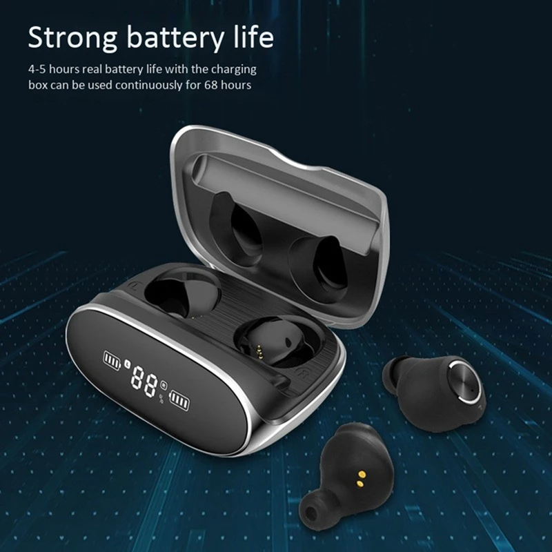 

Wireless Bluetooth V5.0 Earphone 9D Stereo Contact Control Noise Sports Waterproof Headphones with Mic