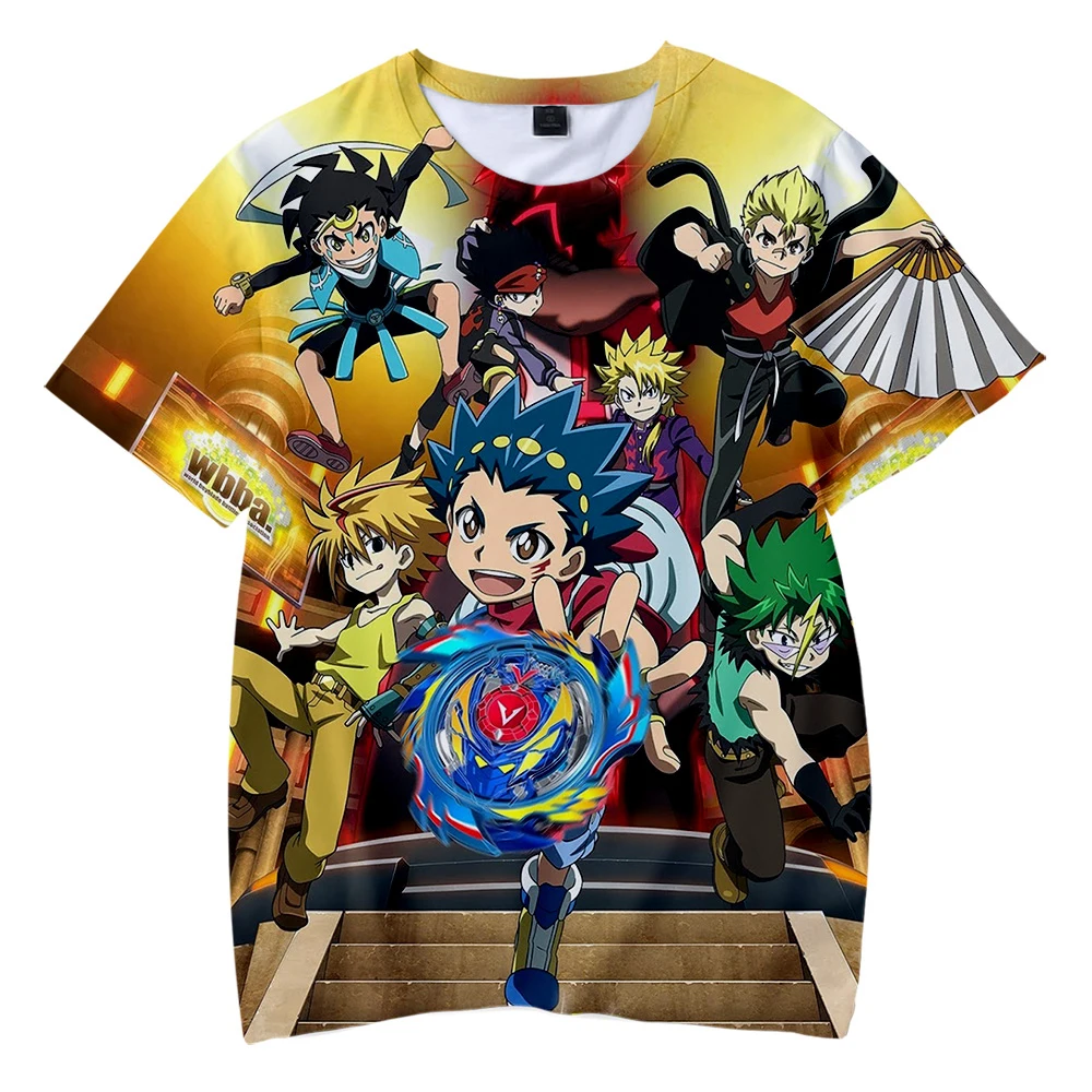 Beyblade Burst Evolution/детская футболка для мальчиков и девочек, милая Модная креативная уличная детская забавная футболка с 3D принтом, топы