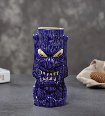 

2021 Hawaii Tiki Mugs Cocktail Cup Beer Beverage Mug Wine Mug Ceramic Easter Islander Tiki Cup