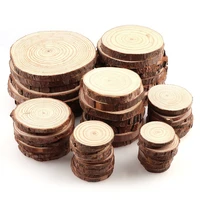 3 12cm thick 1 pack natural pine round unfinished wood slices circles with tree bark log discs diy crafts wedding party painting
