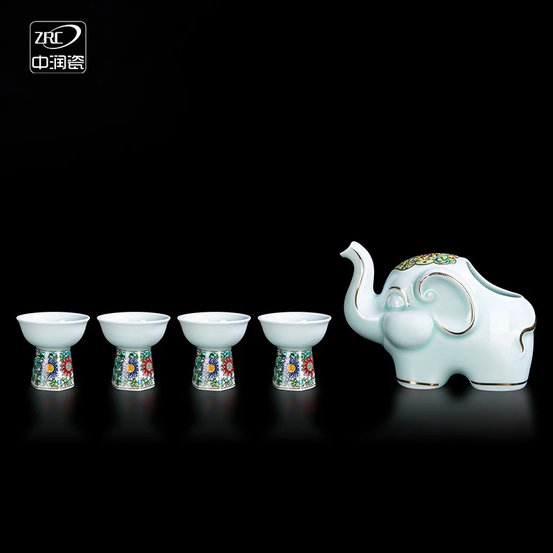 

Japanese Wine Set Ceramics Classic Home Wine Set Creative 1 Pot 4 Cups Whiskey Glass Dispensador De Cerveza Wine Set BK50JJ