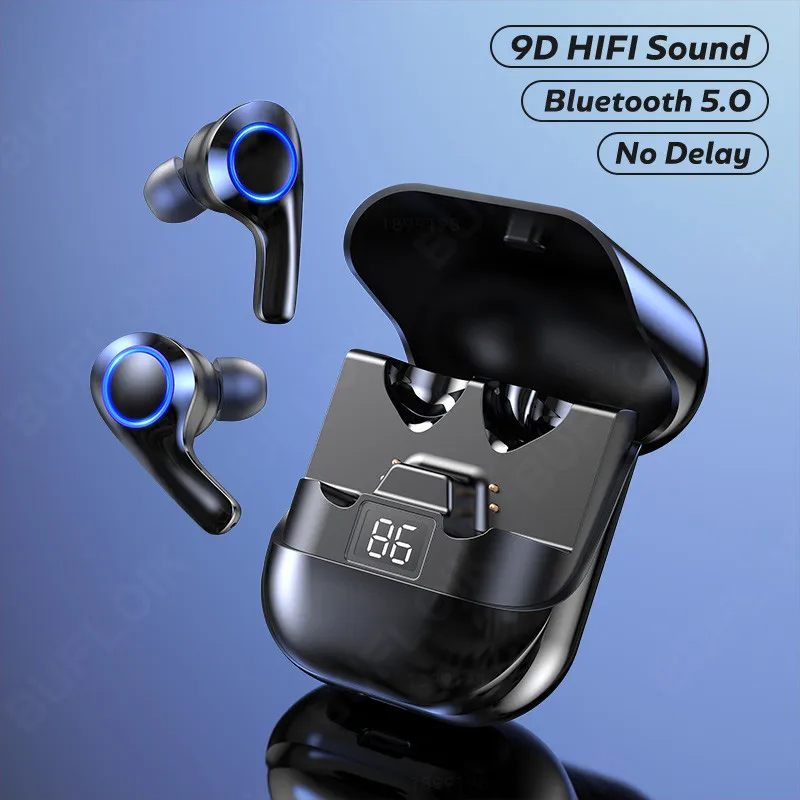 

TWS Bluetooth 5.0 Earphones Wireless Headphones Noise Canceling 9D HIFI Stereo Earbuds Music Headsets With Microphone For Phones