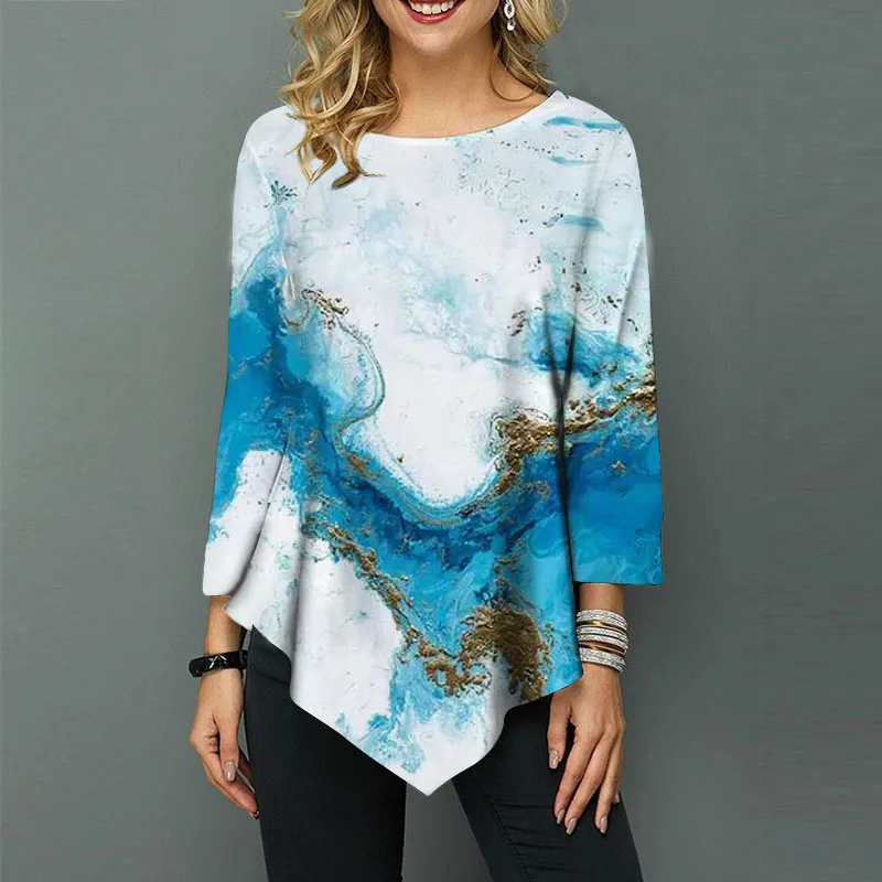 

Autumn Women's Harajuku Pattern Printed Women's T-shirt Fashion Retro Beautiful Street Women's Tops Snacks Loose Casual T-shirt