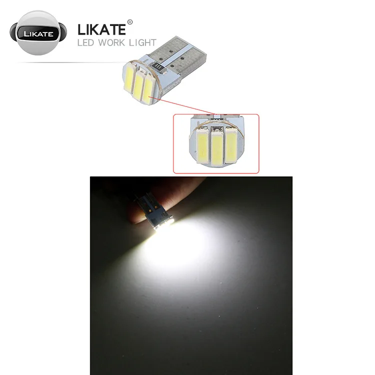 

LED Lamp T10 7020 3smd High Temperature Resistant LED Side Lamp Outline Lamp License Plate Lamp