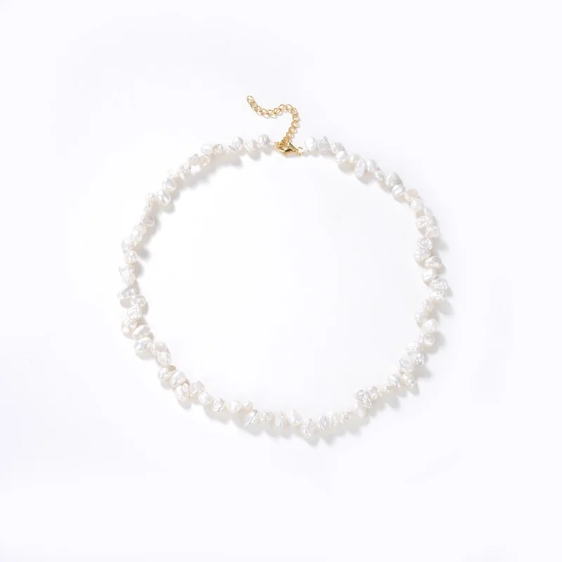 

European and American retro temperament irregular Baroque natural freshwater pearl necklace female