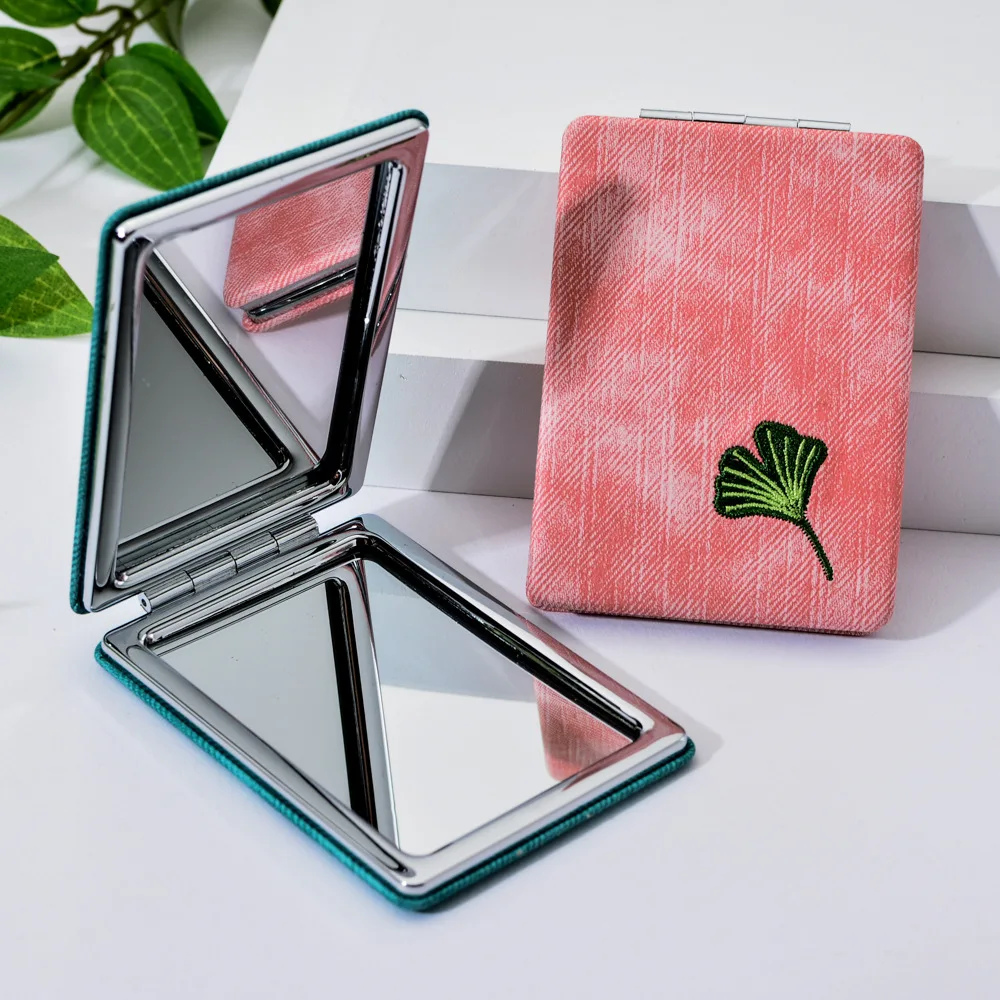 Креативные двухсторонние зеркала для макияжа с вышивкой девочек складные