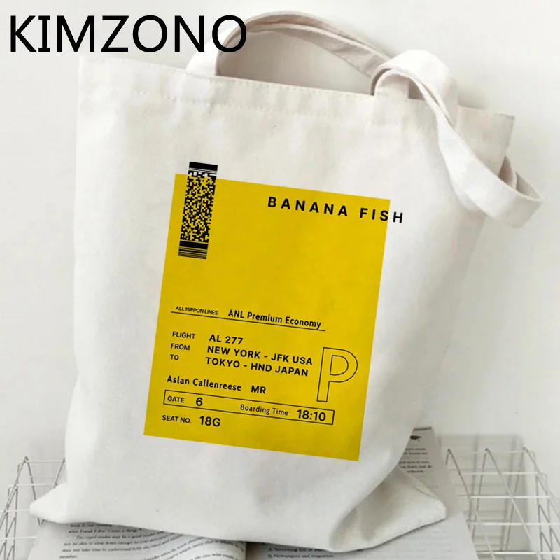 

Banana Fish shopping bag eco bolso canvas bolsas de tela shopper handbag bag sacola string tote sac tissu