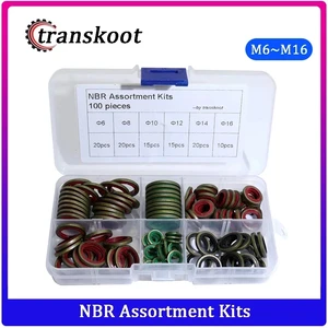 Наборы уплотнений m6 m8 m10 m12 m14 m16, высокопрессованные, гидралические, резиновая масляная труба, металлические уплотнительные кольца из бнк