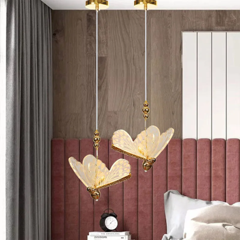 

Nordic fashion modern acrylic creative butterfly chandelier bedroom living room shopping mall dining room decorative chandelier