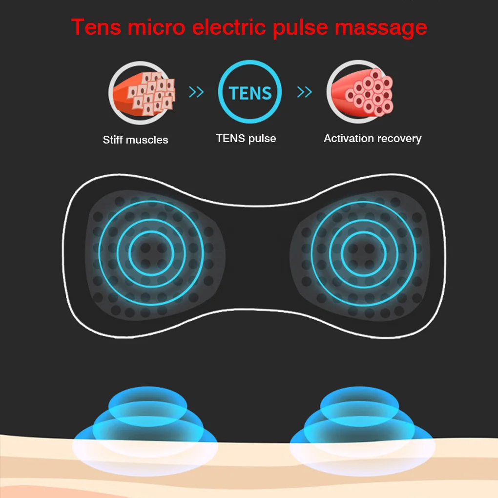 

Small Electric Neck Massager Cervical Massage Stimulator Arthritis Muscle Shoulder Foot and Legs Massager USB/Battery