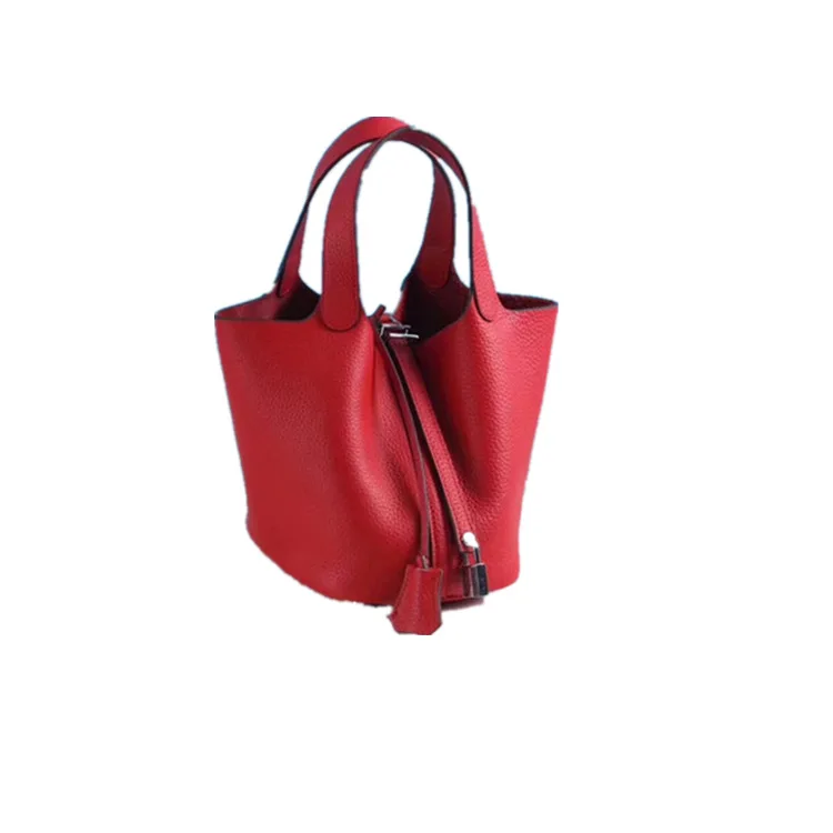 

Genuine Leather Crossbody Messenger Bag Women Vegetobal Basket Bucket Bag Fashion Retro All-match Casual Handbag