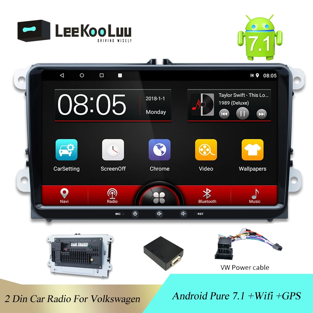 Автомагнитола LeeKooLuu 2DIN Android 7 1 для Volkswagen Skoda Octavia golf 5 6 touran passat B6 polo GPS Wi Fi