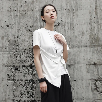 Футболка с коротким рукавом и складками|Футболки| |