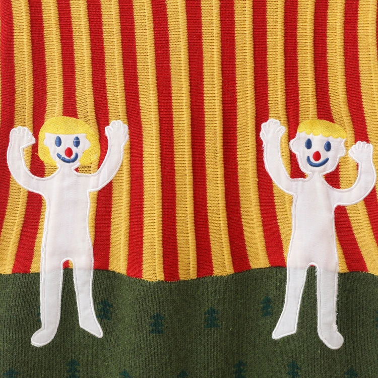 Christmas Jumpers Ugly Sweater Harajuku Long Sleeve Sweaters Cartoon Patch Stripes Playful Pullover | Женская одежда