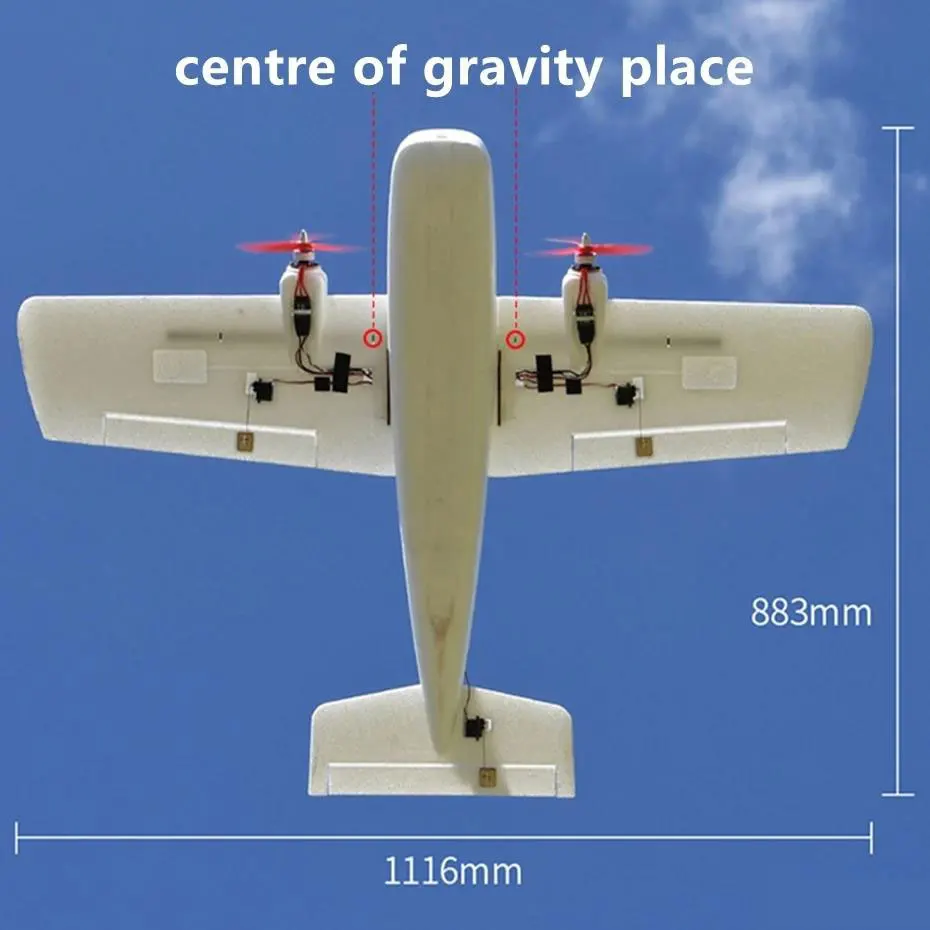 Летающие крыла из пенопласта DF Big White Shark Wingspan 1116 мм FPV двойной мотор БПЛА