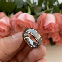 8mm silver color trendy men women finger jewelry wedding band i love you engraved brushed wholesale dropshpping comfort fit