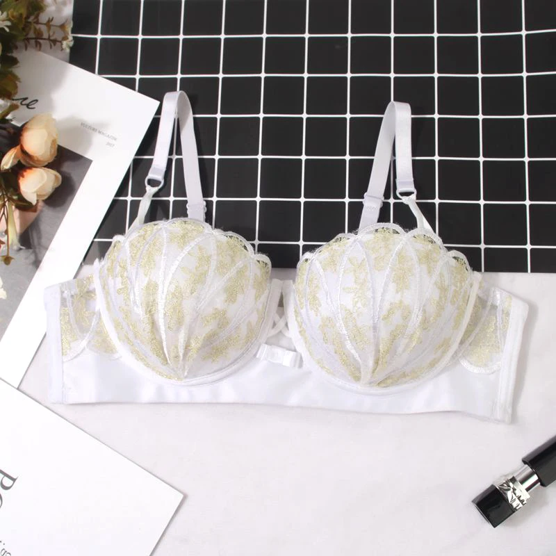 Новинка 2020 кружевное платье с вышивкой размера плюс бюстгальтер пуш ап нижнее