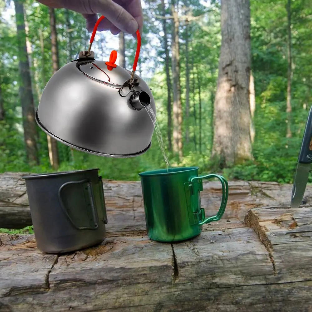 

0.6L Stainless Steel Tea Kettle Portable Outdoor Camping Hiking Water Kettle Teapot Coffee Pot Outdoor Tableware