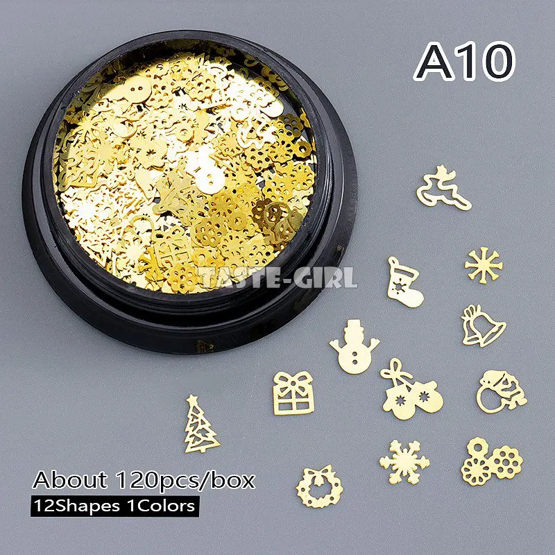 

1 Jar Nail Glitter Mix Xmas Halloween Pop Fashion Thin Metallic Sequins Nail Art Slice Stickers Decorations Manicure Tip