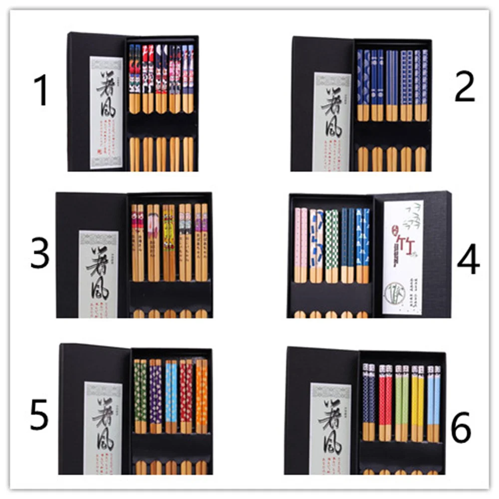 

5 шт./комплект, палочки для еды из натурального бамбука