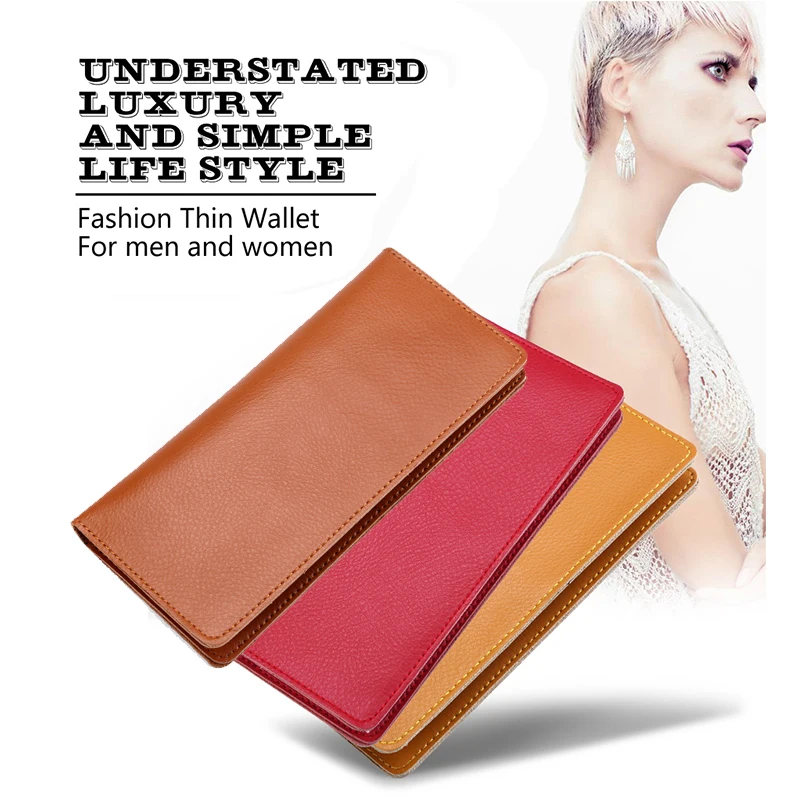 

Genuine Leather Wallets Card Holder Real Cowhide Hand Wallet Money Bag Long Purses for Men & Women Multi Colors Ultra Thin