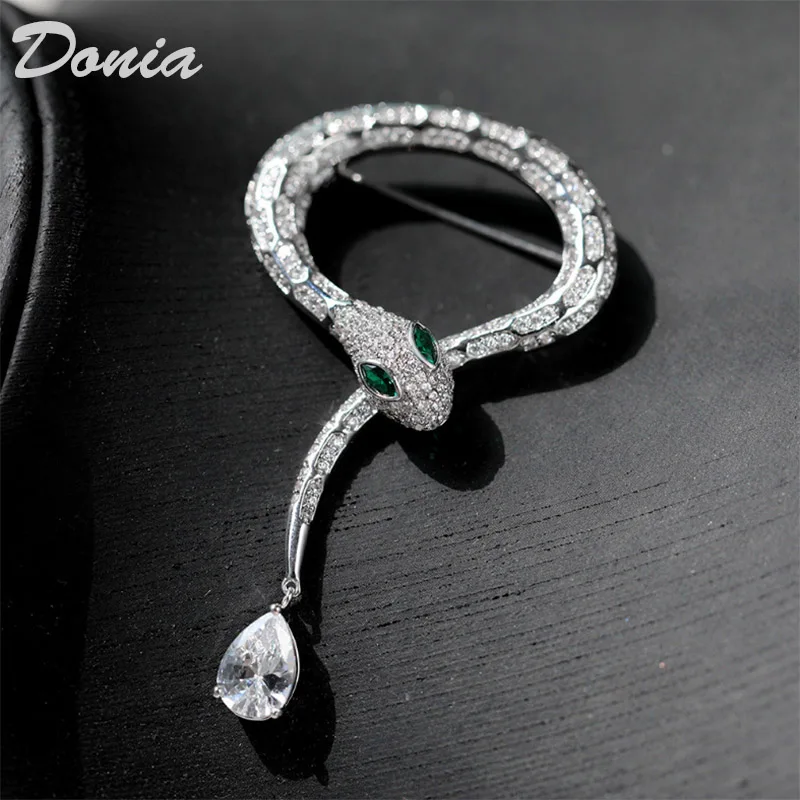 Новая микро инкрустированная брошь в виде змеи AAA из циркония пряжка для Шальной