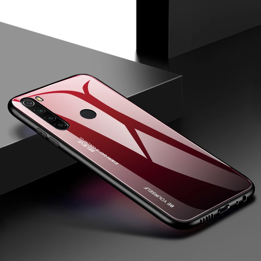 Для Xiaomi Redmi Note 8 Pro Чехол из закаленного стекла роскошный градиент Мягкий силиконовый чехол для xiomi Redmi Note 8 чехол