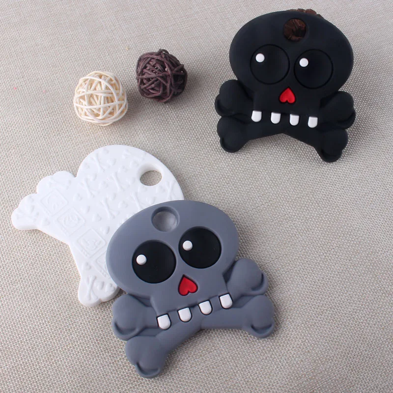 

XCQGH 5PCS New Model Baby Silicone Children's Toy Baby Silicone Teether Baby Skull Molar Teether