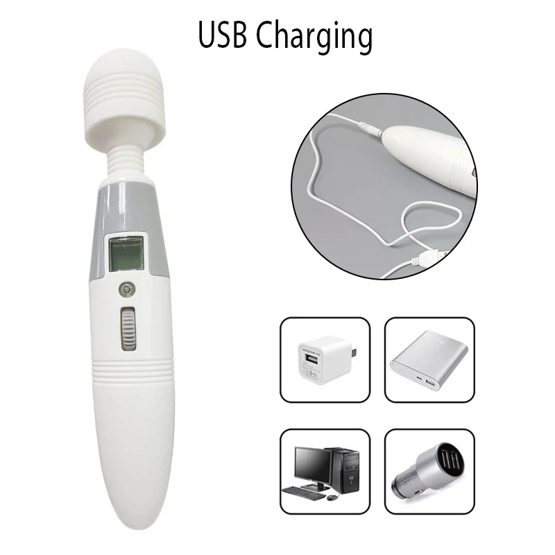 Женский массажер для тела с ЖК дисплеем мощный Стимулятор клитора волшебной