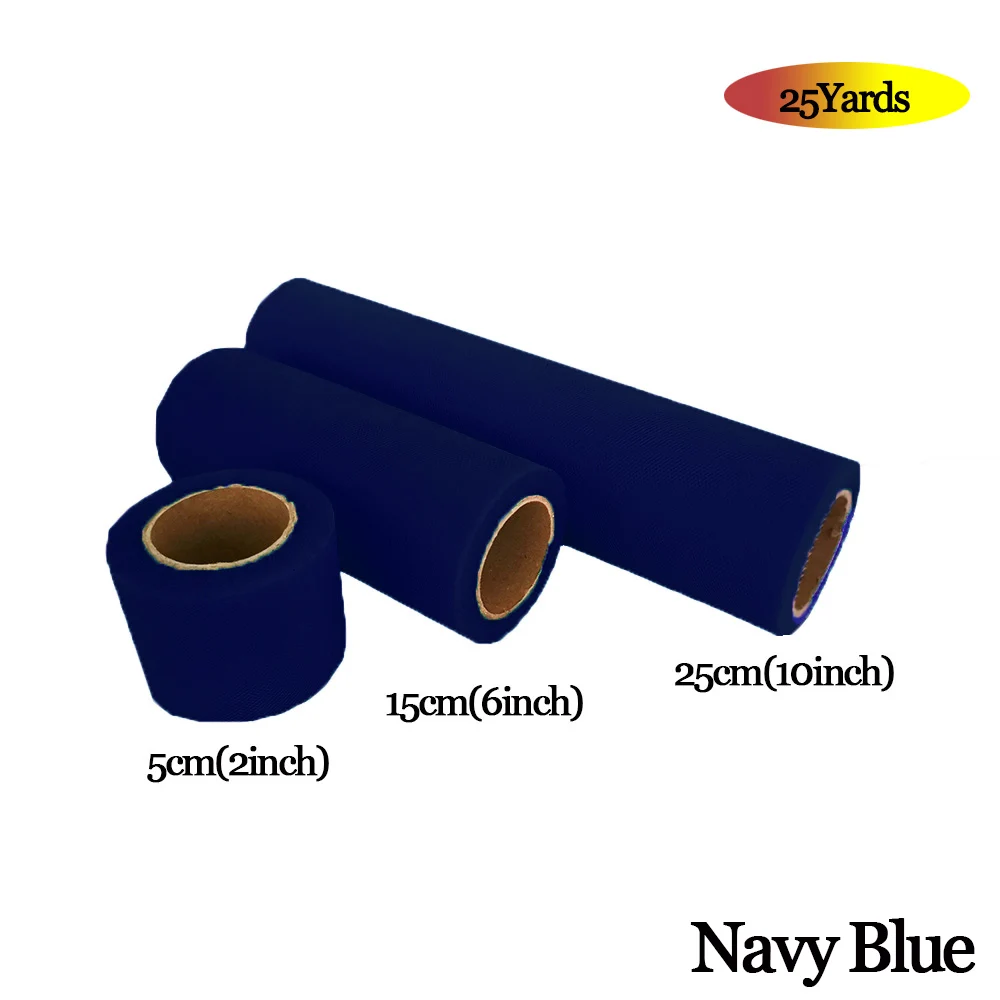 NAVY BLUE Фатиновая юбка-пачка из органзы в рулоне 5 см, 15 см, 25 см, розовый, синий цвет, Тюлевая юбка-пачка из органзы, вечерние украшения для девочек 25 лет - Цвет: NAVY BLUE