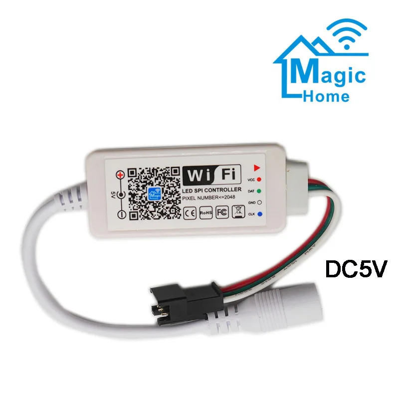 DC5V 50 шт. полноцветный WS2811 IC RGB Pixel Светодиодный модуль светильник IP67, Wifi светодиодный SPI контроллер, 5 В 6A Светодиодный источник питания зарядное устройство адаптер - Color: 5V  SPI controller