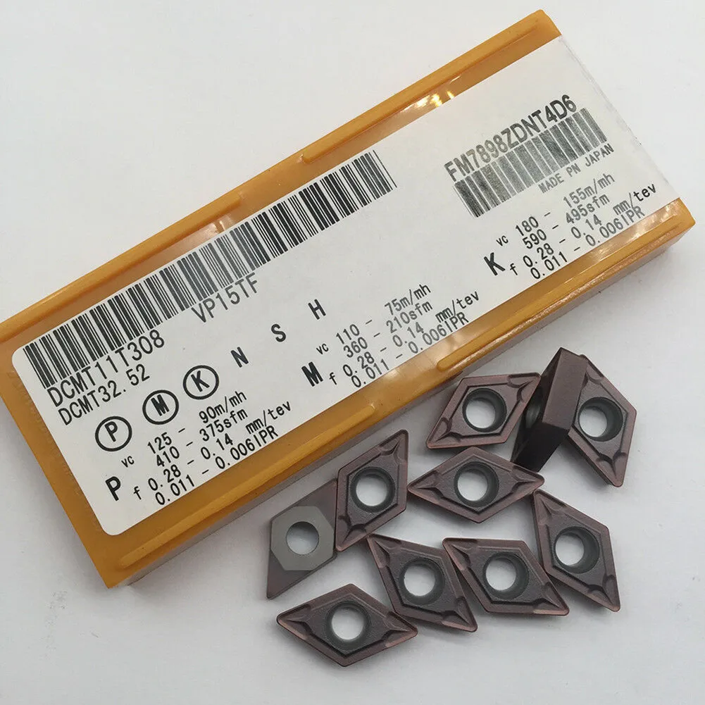 

10pcs DCMT11T308 VP15TF CNC Lathe Insert Cutting Tool Carbide Turning Blade High-quality Materials Durable