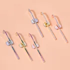 VG 6YM радужные серьги-гвоздики сзади и спереди Красочные Стразы длинные серьги для хряща для женщин и девочек 2021 модные ювелирные изделия