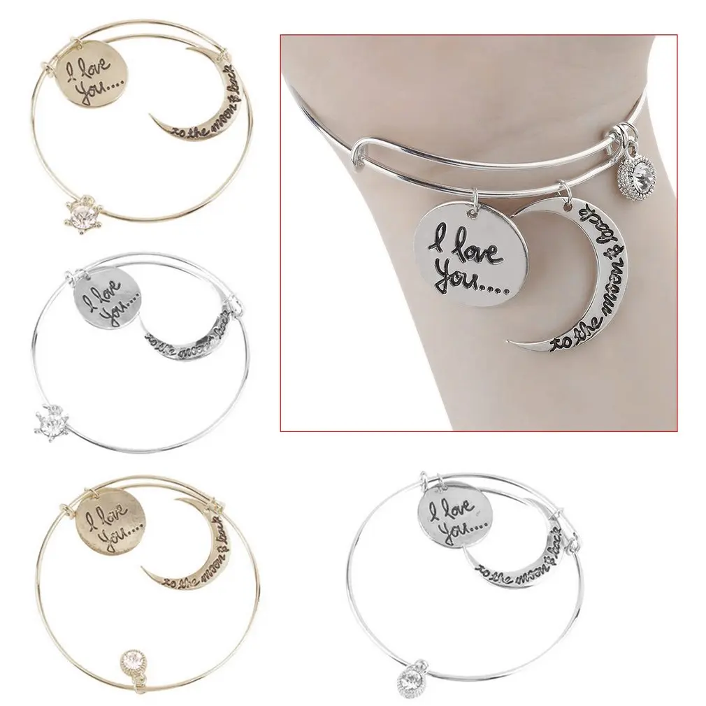 1 шт уникальный Шарм растягивающийся Регулируемый провод Луна шаблон любовный