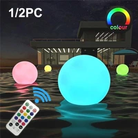 40cm inflatable floating pool light 13 colors glowing beach ball outdoor waterproof led swimming pool lamp for party accessories