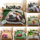 Комплект постельного белья с 3D-принтом в виде щенка из мультфильма, милая собачка с мячиком, пододеяльник, большие размеры, бейсбольные перчатки, зимнее стеганое одеяло, комплект для кровати