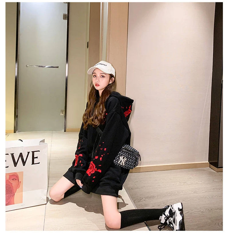 

Zoulv Autumn Long Sleeve Cute Bird Print Harajuku Hoodie Streetwear Winter Oversized Tops Hoody Female Women Loose Sweatshirts