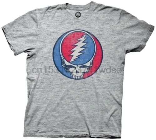 Grateful Dead Steal Your Face Logo Лицензированная хлопковая Смешанная футболка для взрослых