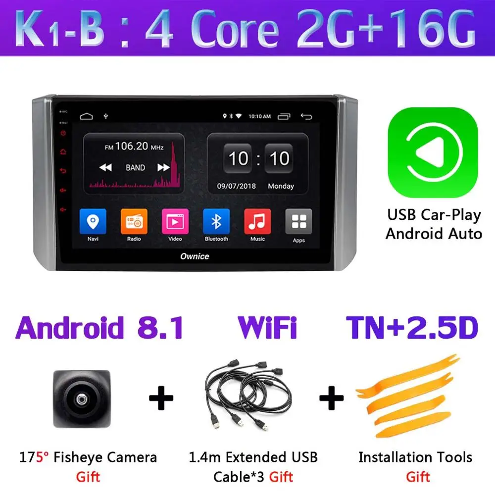 K1-B-CarPlay " 1Din 360 ° панорамный автомобильный dvd-плеер на основе Android для Mitsubishi Xpander gps Радио Стерео ADAS DSP CarPlay 4G LET - Цвет: K1-B-CarPlay