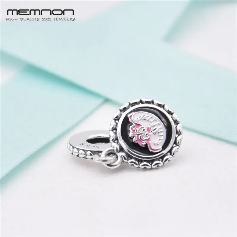 

New 925 Sterling Silver charms We are all mad HERE Dangle Charm With Enamel Pendant Fit All European DIY Bracelets fine jewelry