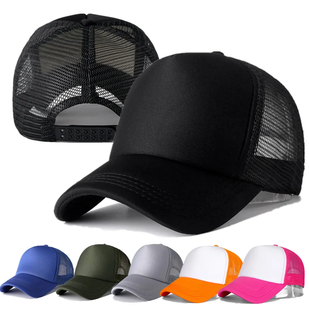 

Autumn Unisex Cap Casual Plain Mesh Baseball Cap Adjustable Snapback Hats For Women Men Hip Hop Trucker Cap Streetwear Dad Hat